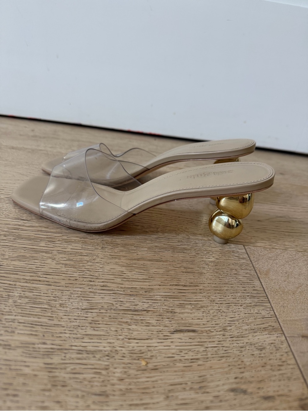 cult gaia Beige Clear Strap Slide Mules - Picture 2 of 5